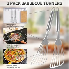 Fish Spatula, 2 Pack Stainless Steel Metal Spatula, Slotted Spatulas for Cooking