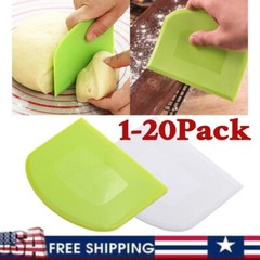 Dough Cutter Dual Sided Flexible Plastic Bowl Scraper for Bread Pizza Pastry