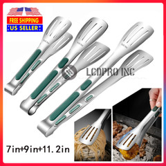 7/9/11.2 IN Stainless Steel Food Clip BBQ Grill Steak Food Clamp Clips Silicone