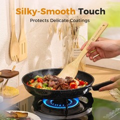 Wooden Spoons for Cooking Bamboo Utensils Set 6 Pieces – Essential Tools Wood…