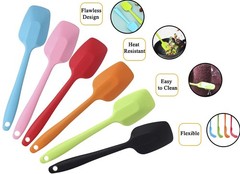 SILICONE SPATULAS 8.2 INCH SMALL RUBBER SPOON SPATULA HEAT RESISTANT SEAMLESS ON
