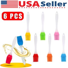 6Pcs Silicone Basting Pastry Barbecue oil Brush for BBQ Basting Kitchen Party US