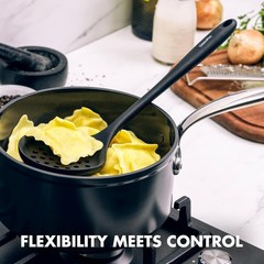 Cooking Utensil Set 5 Piece Silicone Nonstick Tongs Turner Spatula Skimmer Spoon