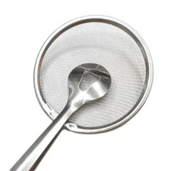 Stainless Steel Oil Filter Spoon with Mesh Wok Clamp for Cooking & Frying