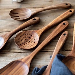 Wooden Kitchen Utensil Set – Natural Cooking Tools for Stirring & Serving
