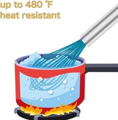 Silicone Whisk Set of 4 Nonstick Heat Resistant 480°F Kitchen Cooking Tools