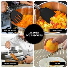 SILICONE COOKING UTENSILS SET 446F HEAT RESISTANT KITCHEN UTENSILS 30PCS NONSTIC