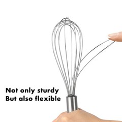 304 Stainless Steel Whisk Set, Dishwasher Safe Rustproof Metal Whisk