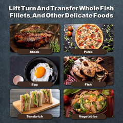 Fish Spatula Stainless Steel Slotted Turner with Sloped Head Design for Flipp…