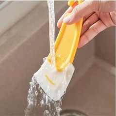 Set of 2 Silicone Pan Scrapers Kitchen Utensil Oil Stain Cleaning Brush Tools