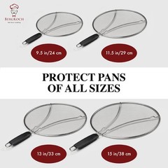 Splatter Screen for Frying Pan 13 Inch Stainless Steel Grease Splatter Guard