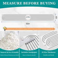Stone Faucet Mat for Kitchen Sink – Quick Dry Diatomite Sink Splash Guard, Pr…