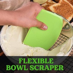Dough Cutter Dual Sided Flexible Plastic Bowl Scraper for Bread Pizza Pastry