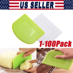 Dough Cutter Dual Sided Flexible Plastic Bowl Scraper for Bread Pizza Pastry