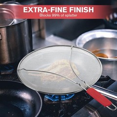 PLACHIDAY Splatter Screen for Frying Pan & Food Strainer,13 Inch Stainless St…