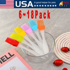 6~18 PCS Oil Brush Silicone Baking Pastry Cream For BBQ Basting Kitchen Party US