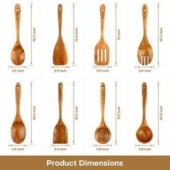 WOOD SPOONS FOR COOKINGNONSTICK KITCHEN UTENSIL SETWOODEN SPOONS COOKING UTENSIL
