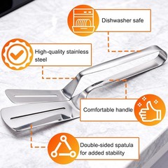 Stainless Steel Steak Clamp Food Clip Tongs Bread Meat BBQ Kitchen Cooking Tool