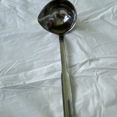 Silver Metal Serving Soup Ladle Solid Handle Kitchen Tool With Hanging Loop