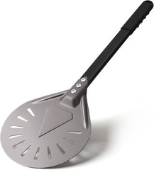 Pizza Turning Peel 7 Inch Round Aluminum Perforated Pizza Peel Turner with Me…