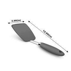 Hygienic Solid Heat-Resistant Flexible Silicone Spatula, Black Turner Non-Stick