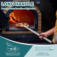 Stainless Steel Pizza Turning Peel 8-Inch, round Pizza Turner Paddle, Perfortae