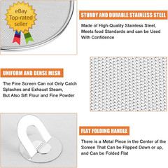 2-Pack Splatter Screens for Frying Pan – Stainless Steel Grease Splatter Guard