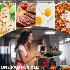 Nonstick Frying Pan with Lid, 10 In Non Stick Aluminum Granite Coating Chef’s…