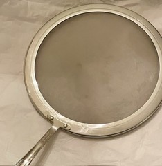 All-Clad Splatter Screen 13” Stainless Steel Grease Oil Mesh Guard Curved Handle