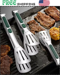 Stainless Steel Steak Clamp Food Bread Meat BBQ Clip Tongs Kitchen Cooking Tool