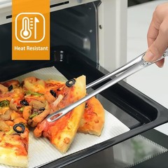 2× 11 Inches Kitchen Tongs Korean BBQ Tweezers for Cooking Stainless Steel USA