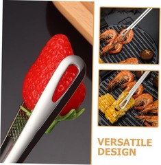 Stainless Steel Grill Tongs Kitchen Tweezers Cooking BBQ Steak Clamp Pastry USA