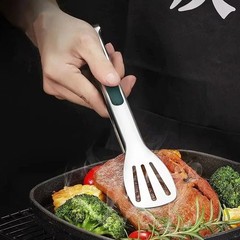 Stainless Steel Steak Clamp Food Bread Meat Clip Tongs BBQ Kitchen Cooking Tools