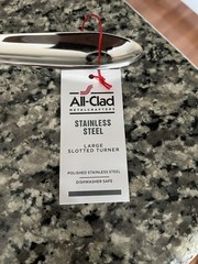 All Clad Long Slotted Spatula Stainless Steel Polished 15” Turner Premium New
