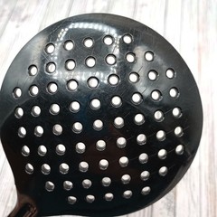 Vintage Ultratemp Black Round Slotted Holes Serving Spoon 2118 Robinson Knife