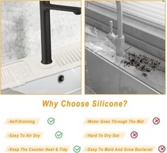Sink Splash Guard Silicone Sink Faucet Mat Sink Accessories Faucet Absorbent Mat
