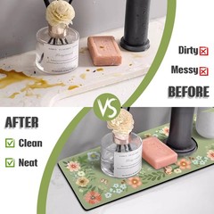 Sink Faucet Absorbing Mat, 2 Pack Drying Mat Around Faucet Sink Splash Guard …