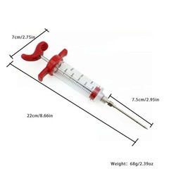 US 1 Pack Plastic Food Marinade Injector Syringe Screw-on Meat Needle BBQ