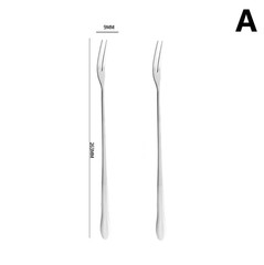 2pcs Stainless Steel Pickle Fork & Spoon Long Handle Set