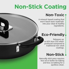 NutriChef 17pcs Stackable Pots and Pan Stainless Steel Set – Black (Open Box)