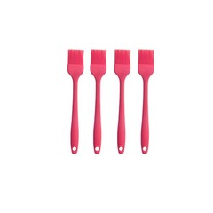 Silicone Oil brush, for BBQ Kitchen Cooking Baking and Grilling (4 PCS,Rose red)