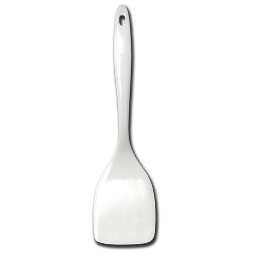 SYMAK ALDECHEF WHITE MELAMINE SOLID SPATULA 11 INCHES SILVER