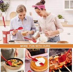 Silicone Spatula Set 6 Pack Food Grade Kitchen Utensils with Silicone Brush