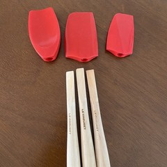 Le Creuset Craft Series Cerise Silicone Spatula Set of 3 Wood Handle Red USED
