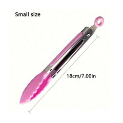 Mini Kitchen Tongs for Cooking – 7″ Small Serving Food Tongs with Nylon Tips