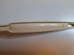 Ekco Vintage Beige plastic kitchen ladle, made in USA dishwasher safe