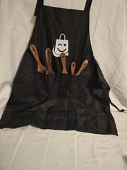 5PCS Wooden Spurtles Set, Non-Stick Natural teak Wood Spatulas Comes With Apron