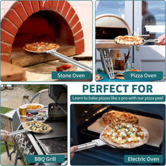 Stainless Steel Pizza Turning Peel 8-Inch, round Pizza Turner Paddle, Perfortae