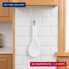Rice Paddle Set with Hooks, 2 Pack Non Stick Rice Paddle and Rice Spoon, Rice Sc
