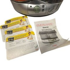 Emerilware Electric Food Steamer with Double Tier Baskets and Recipe Cards